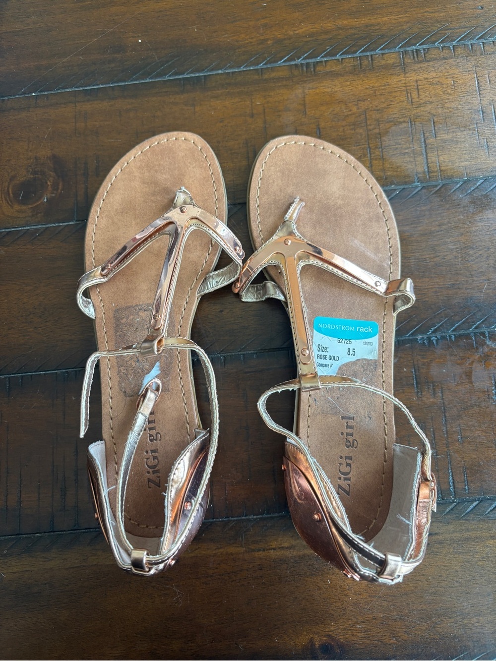 Zigi Girl women’s  Rose Gold T-Strap Sandals